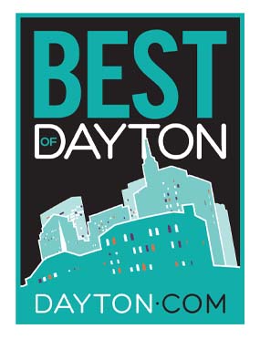 Illustration of a city skyline with the text "Best of Dayton" and "Dayton.com" in bold lettering.